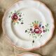 Table service with painted flowers Faïencerie de Longchamp Monaco 1960s
