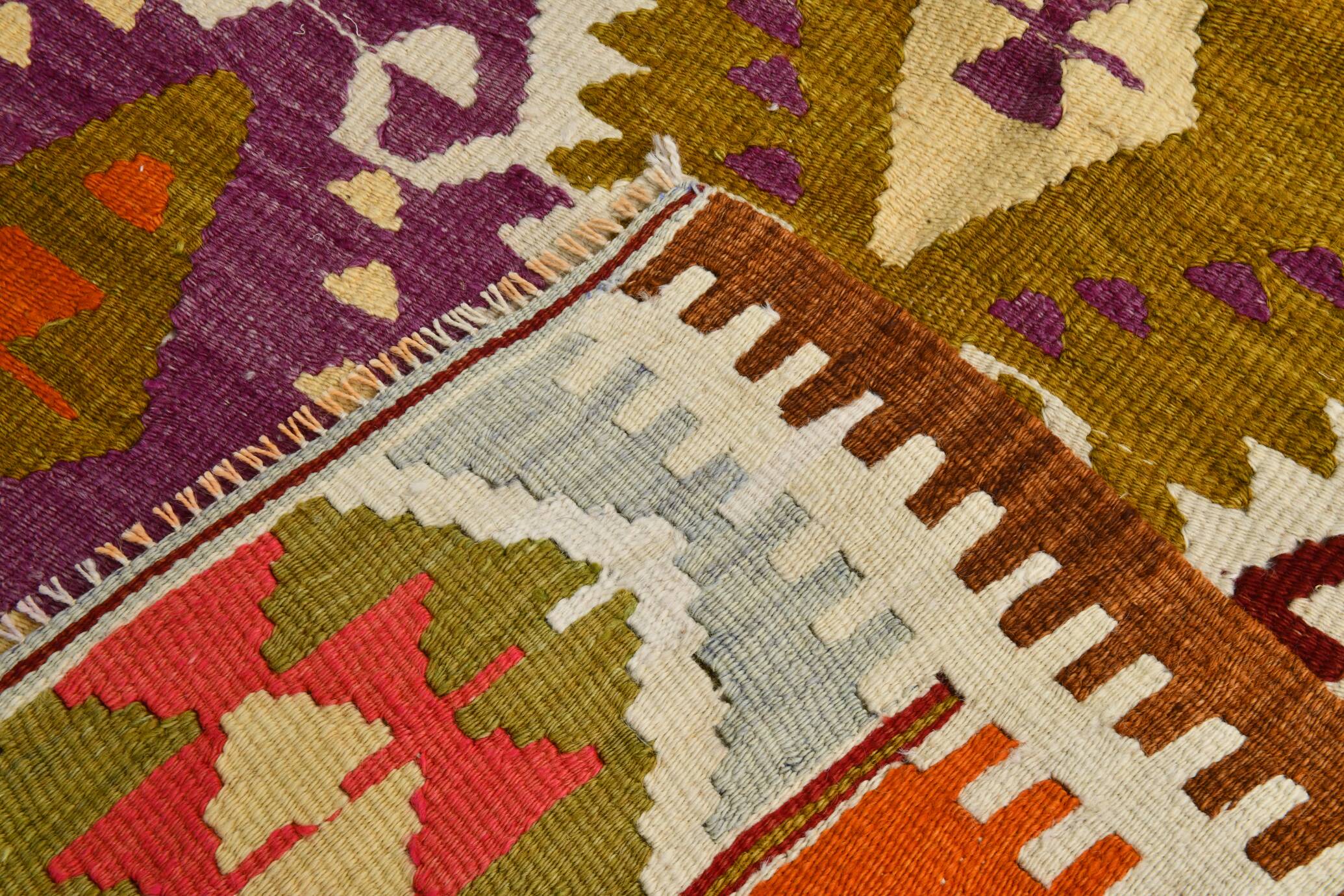 5x8 Geometric Handmade Wool Persian Kilim Rug, 171x260Cm