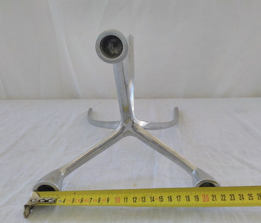Chrome and blue seventies candlestick