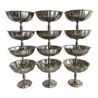 Jean Couzon matte stainless steel footed cups in box