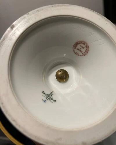 Sèvres Blue Cobalt and Gold Fruit Bowl Porcelain, Napoleon III Style