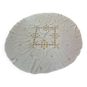 nappe XXL en lin brodé