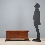 Antique walnut chest with wrought iron handles, Italy, 18th century.