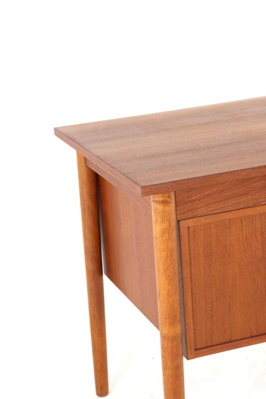 Danish desk with sliding drawer unit - teak - mid century modern