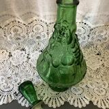 Italian glass carafe bottle, green Empoli