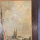 framed signed oil painting of Quimper on the Odet, regionalist, Brittany tableau