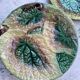 Set 8 slush plates with leaf decoration