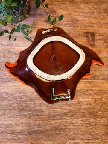 Vallauris Tray/Cup in Orange and Brown Gradient