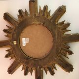 Mirror sun golden wood 42 cm, 1950