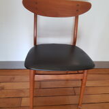 Danish chair in teak and black skai