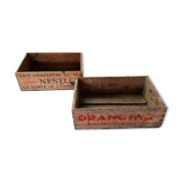 Orangina and nestlé wooden crates
