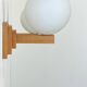 Pair of vintage wall lights, oak and opaline, France 1960