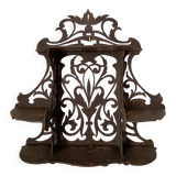 antique Napoleon III wall shelf in openwork wood