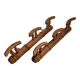 Paire de portemanteaux en bois tourné à l'imitation du bambou, 50 cm