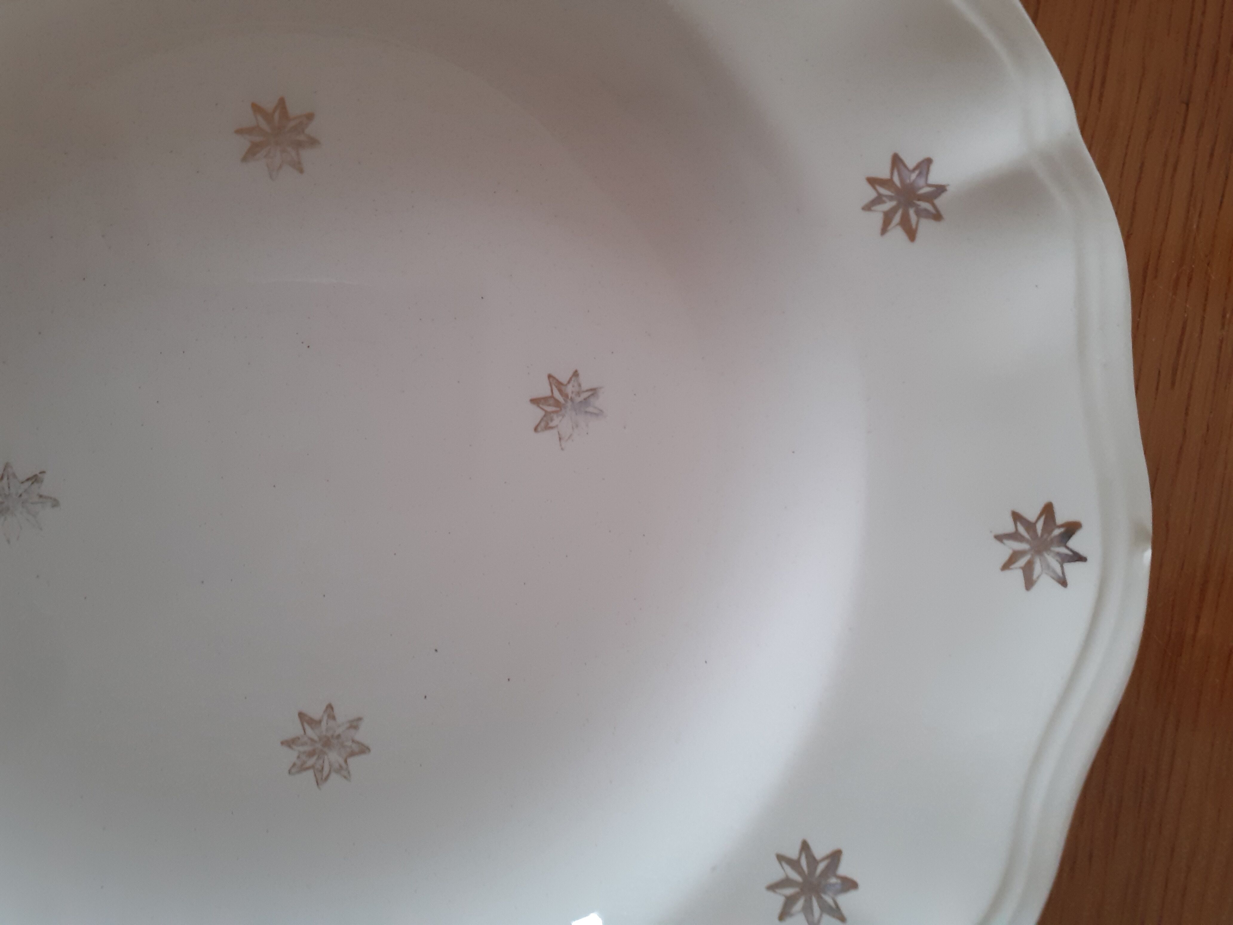 Set of 4 plates Sarreguemines golden stars