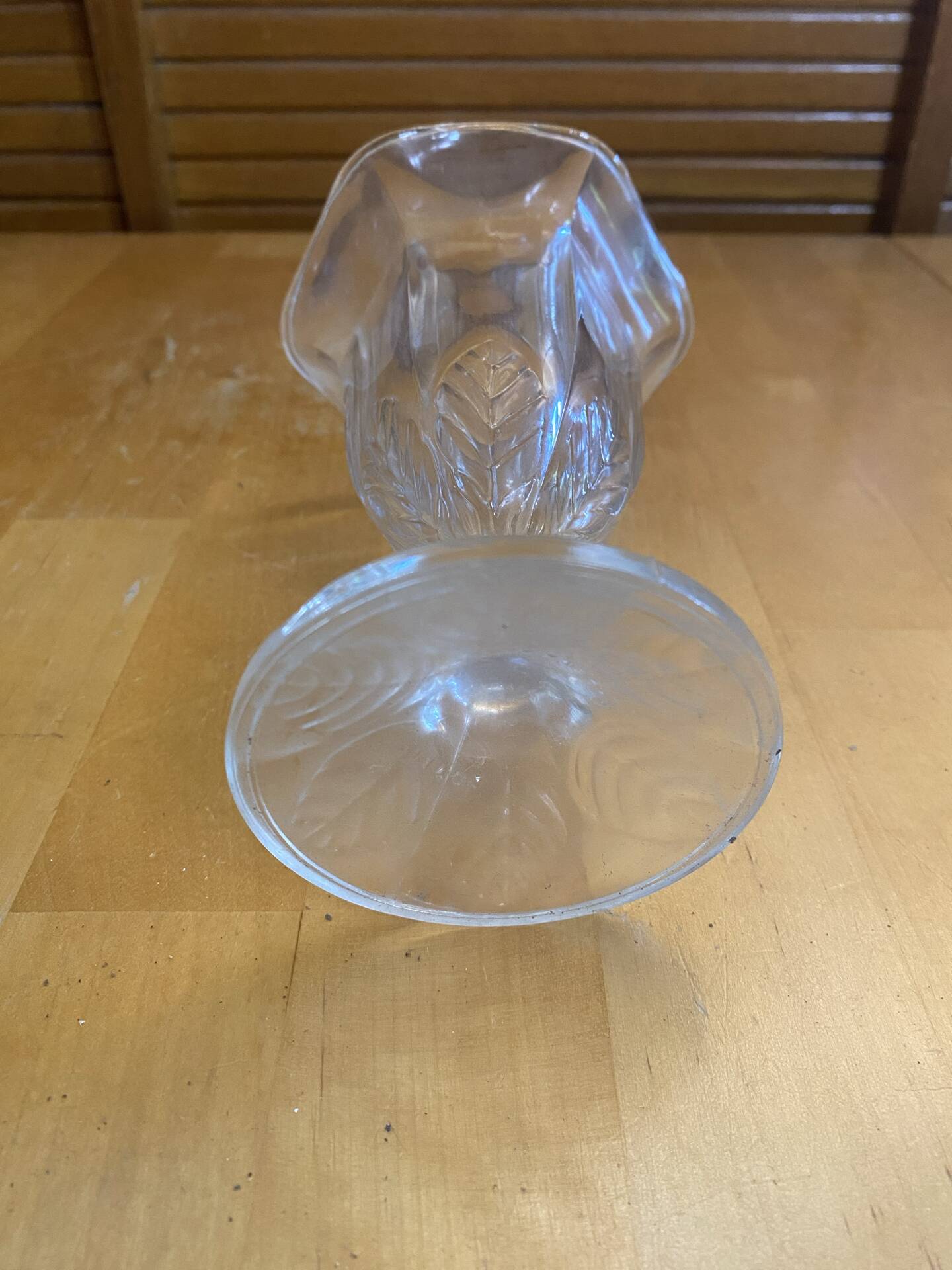 Set of 6 Ice Cream Bowls FIDENZA Moulded Glass Petal Shape Italy #E126