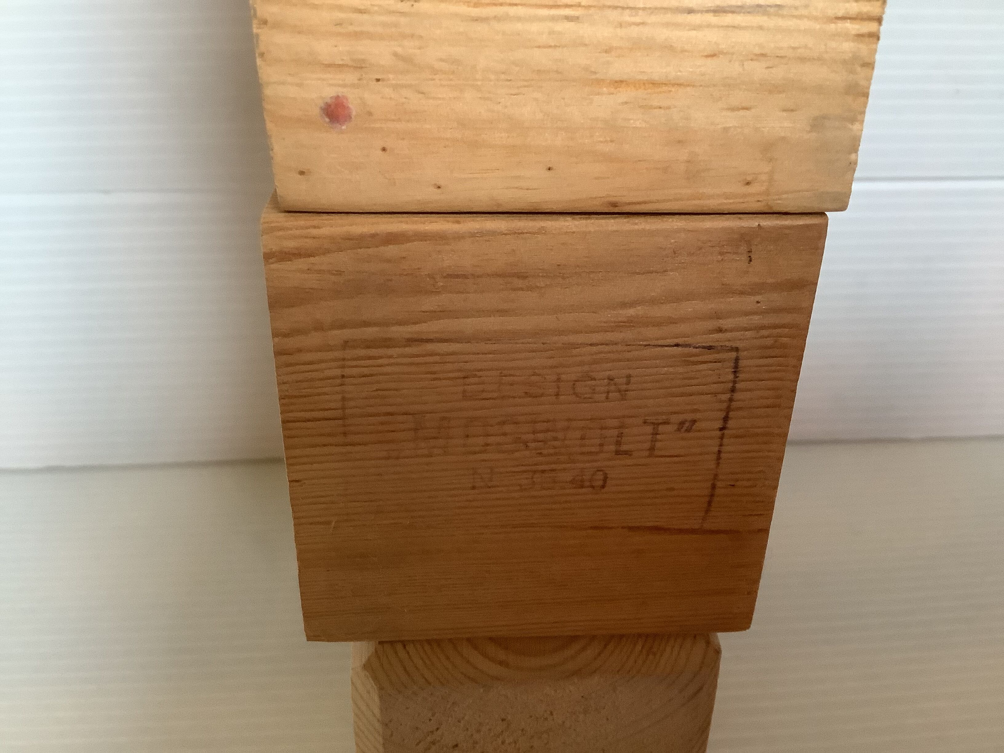 Set of four scandinavian wooden candle holders