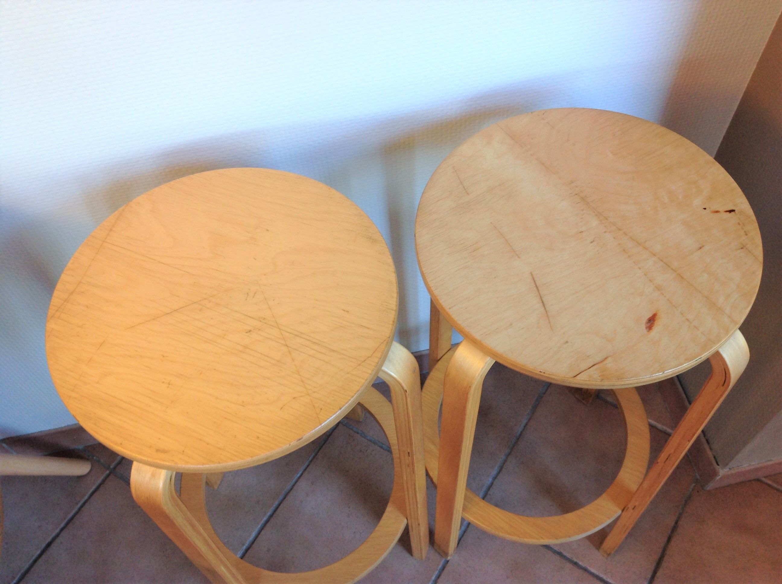 Pair of high Scandinavian/vintage style stools 60s-70s