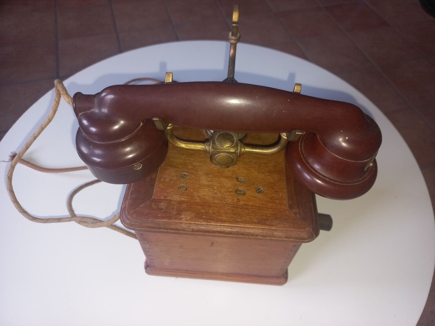 Old hand-cranked telephone