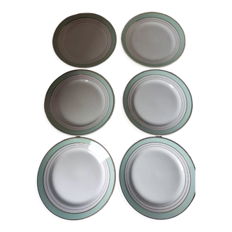 Lot 6 plates Luneville Regency