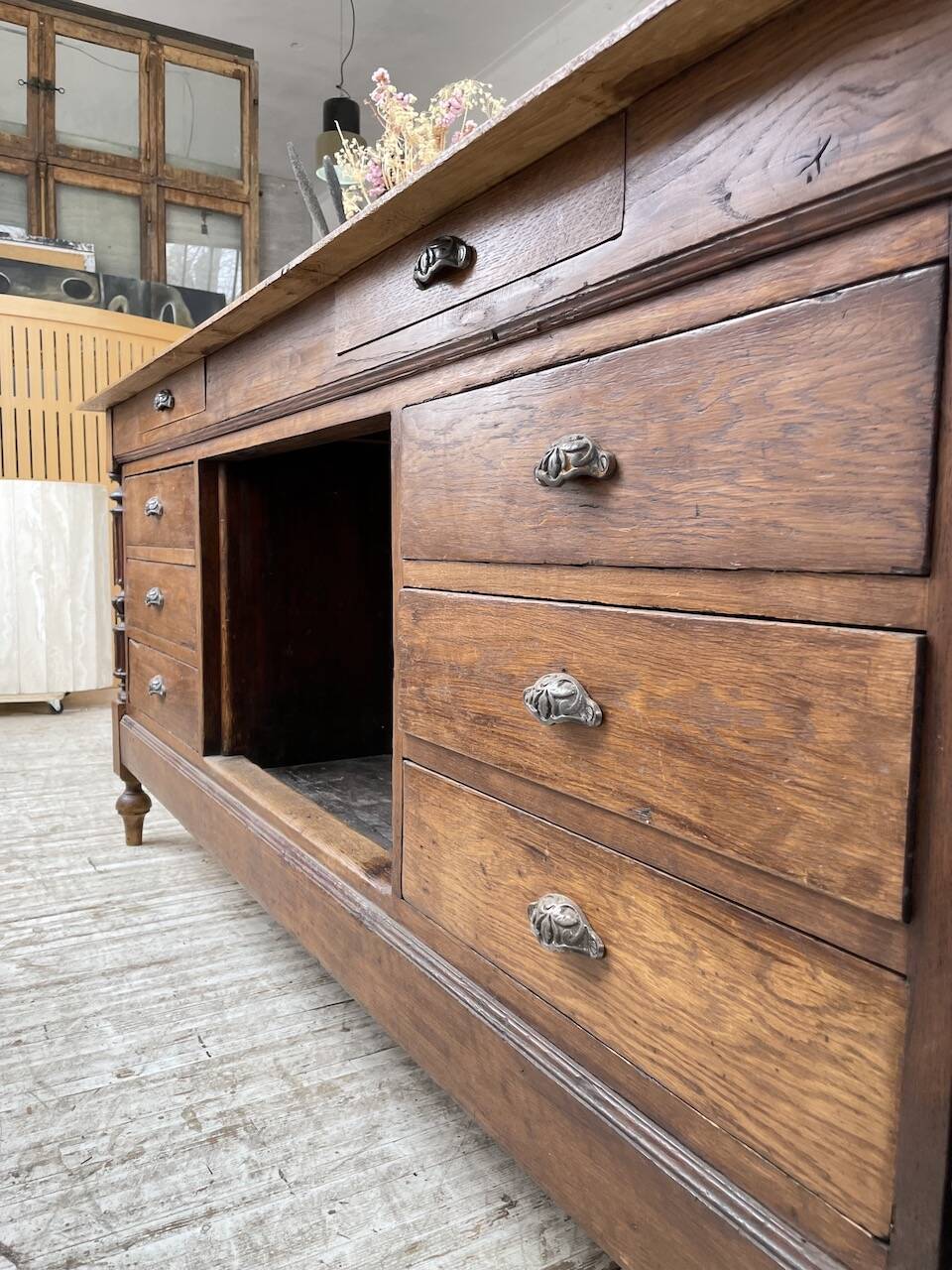 Comptoir en chêne drapier chêne 1900