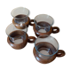4 vintage Schott Mainz Jeanner cups – glass & teak – 1960/70