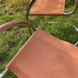 Pair of chrome armchairs, vintage circa 70