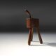Tabouret en chêne fait main rustique, France, 19ème siècle