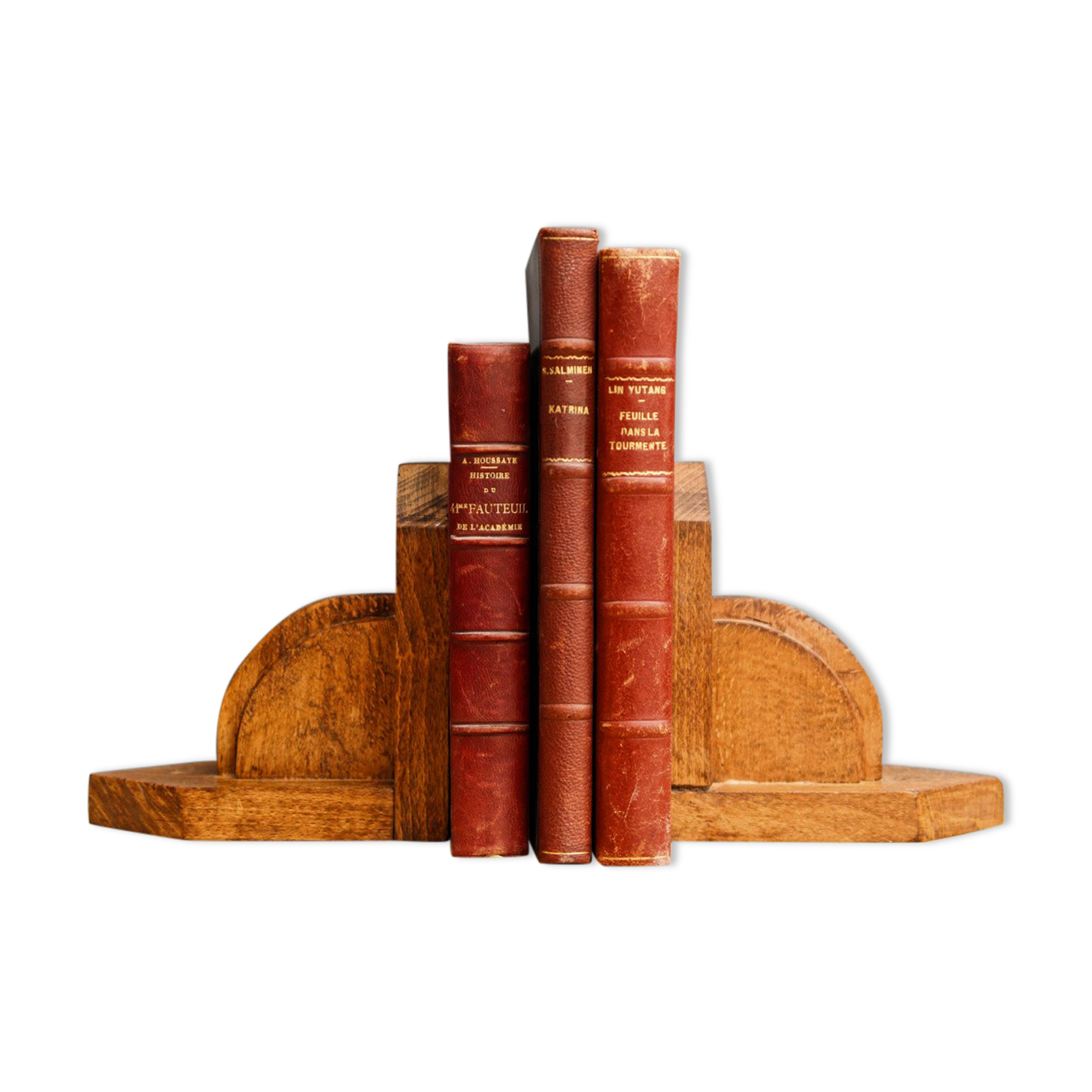 Pair of art deco bookends, solid wood