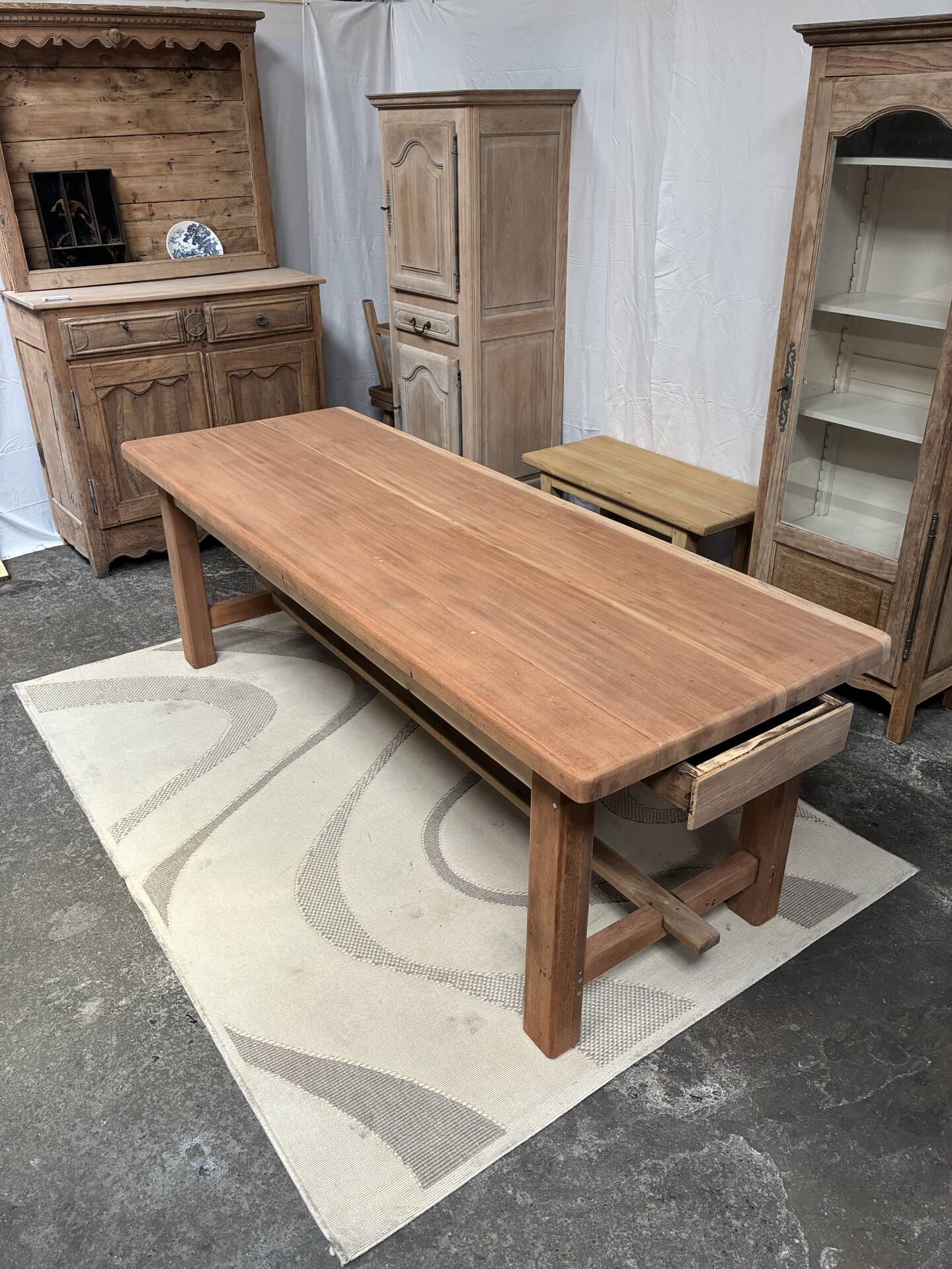 Exotic wood farmhouse table