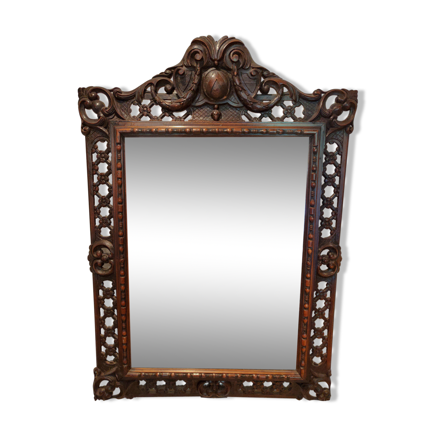 Mirror Louis XIII mercury 150 x 95 cm
