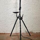 Brutalist wrought iron floor lamp