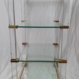 Glass and plexiglass rolling shelf Pierre Vandel