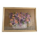 Pastel still life under glass