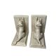 Art Deco, pair of crackled earthenware bookends featuring cats from Louvière around 1930.