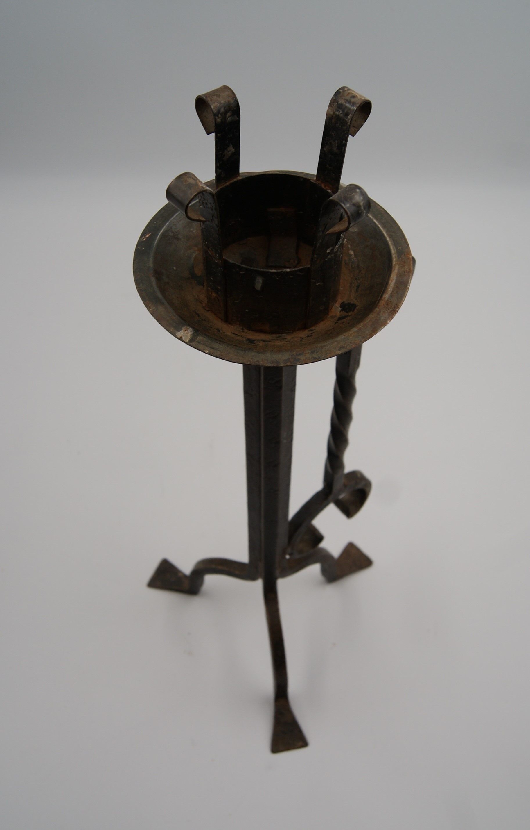 Bougeoir fer forgé brutaliste