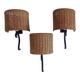 Spanish Mid-Century Wicker And Wrought Iron Wall Sconces, Three Available