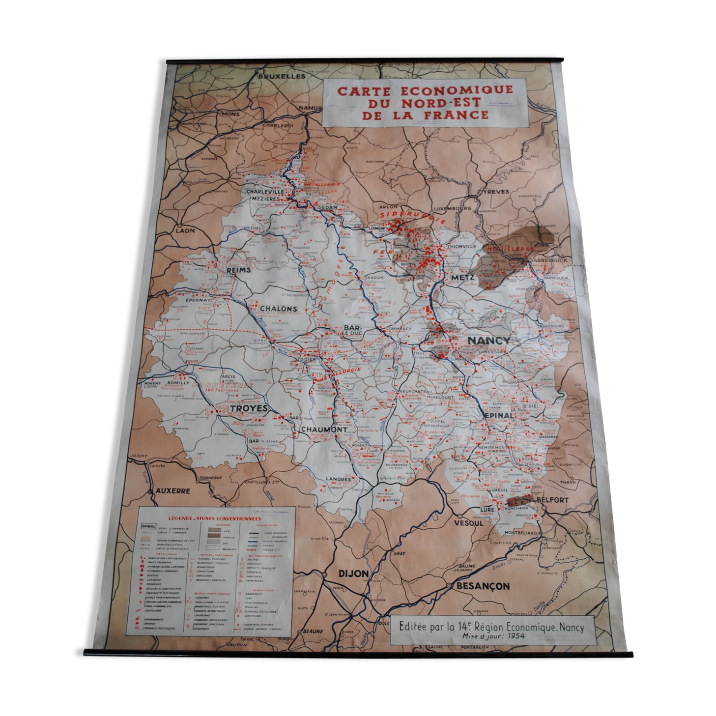 Carte scolaire France économique, région Nord Est