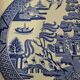 Hollow plate Creil and Montereau blue Japonese Pagoda model