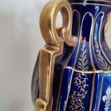 Two-handled baluster vase in late 19th century earthenware from the Gustave Asch factory (1856-1911)