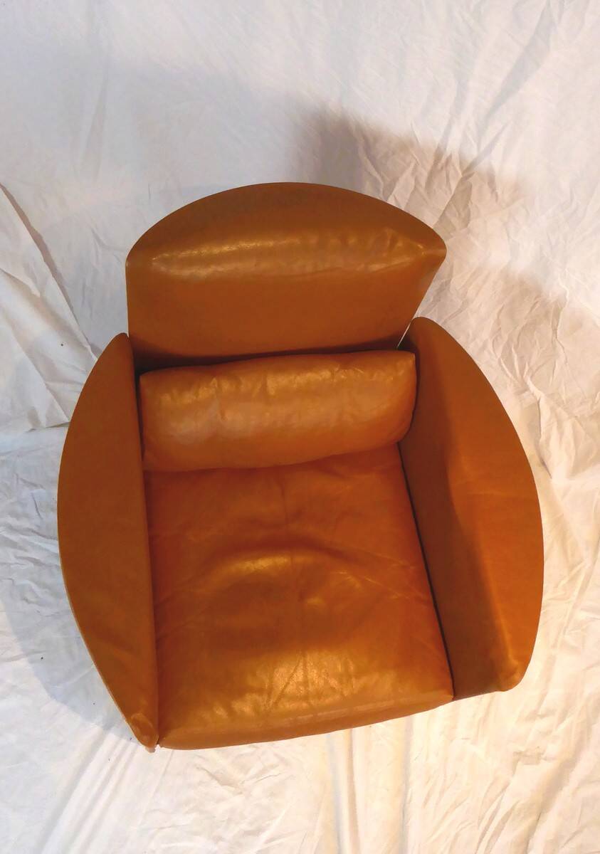 Cognac leather club chair