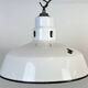Industrial White Enamel Factory Pendant Lamp from Abolite, 1960s