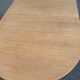 Table à manger scandinave ronde extensible décapée en teck brut 1950