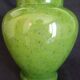 Biot vase in mouth-blown glass, with bubbles, grass green color
