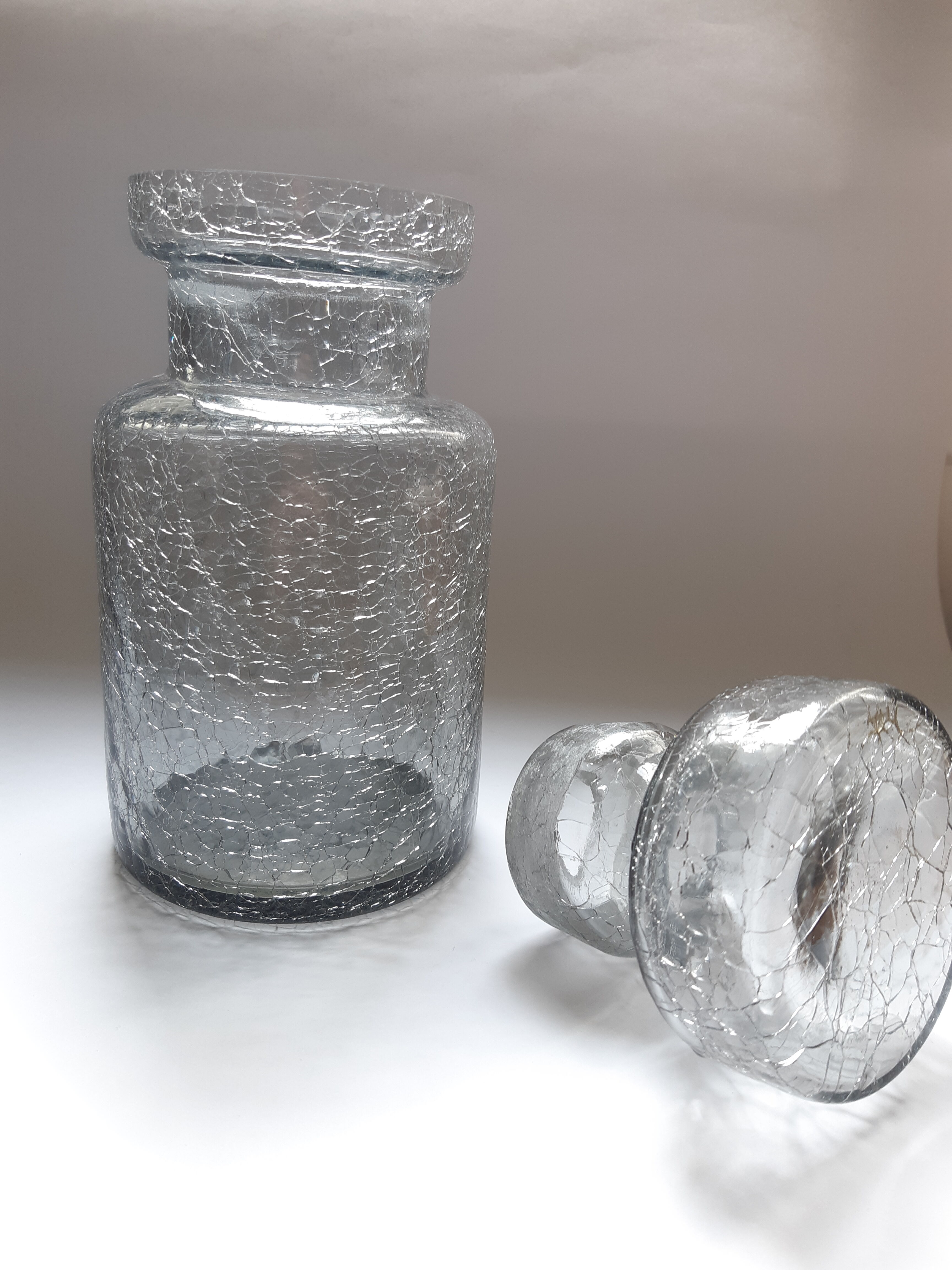 Apothecary bottle cracked glass