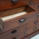 Large Antique Belgian Pitch Pine Apothecary Shop Cabinet / Vitrine, ca 1900