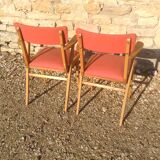 Paire de fauteuils sièges vintages rouge