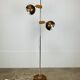 Eyeball floor lamp by Temde Leuchten, copper metal, teak and chrome, 70s.