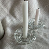 Pair of glass candle holders