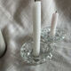Paire de bougeoirs en verre